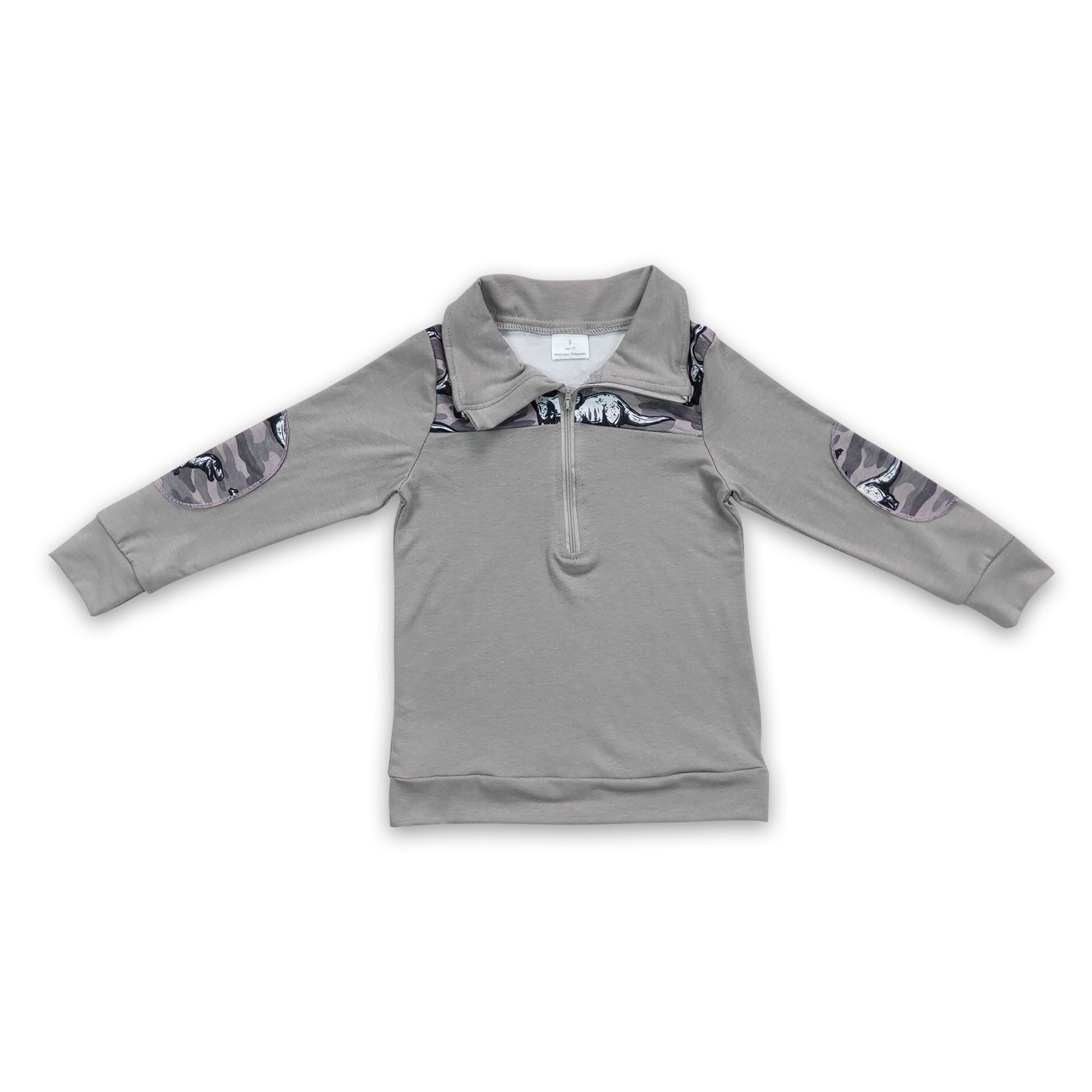 BT0106 baby boy clothes grey zipper winter shirt