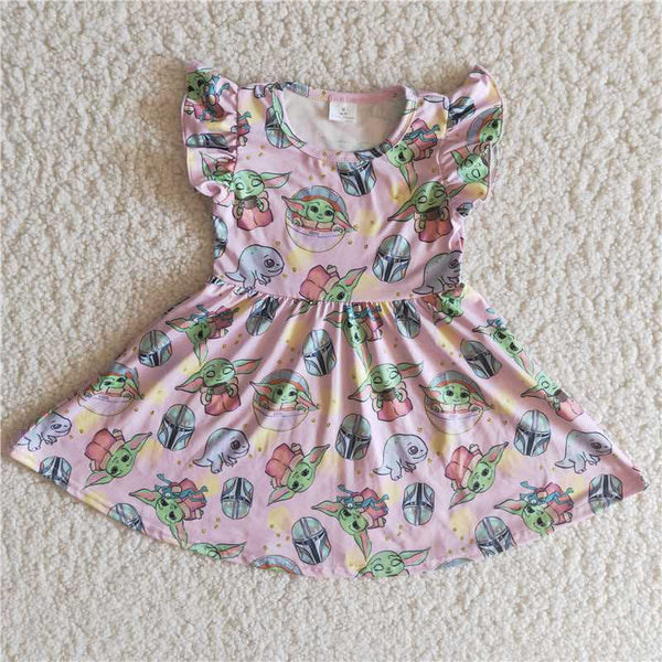 B14-10 kids clothes girls pearl dress summer twirl dress