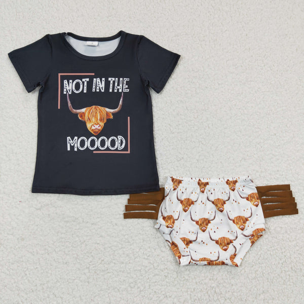 GBO0075 baby clothes cow summer bummies set