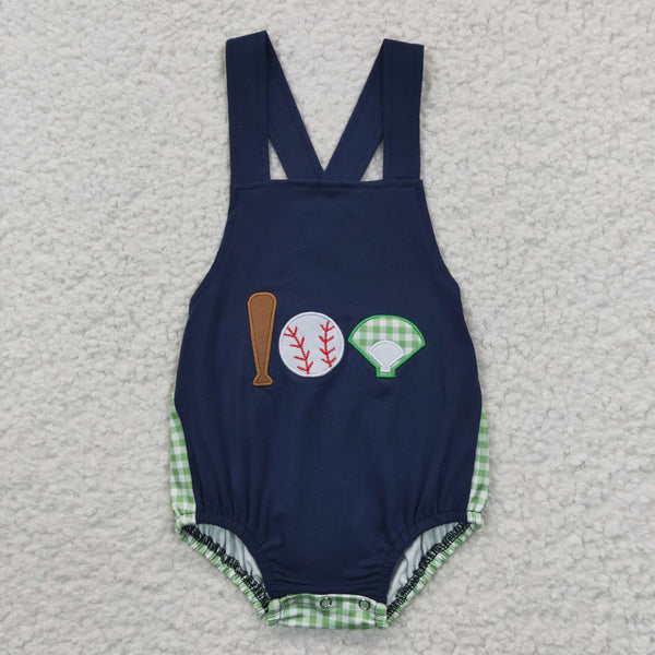 SR0272 baby boy clothes baseball embroidery summer bubble