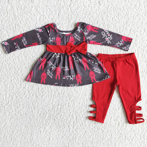 6 B13-16 girl winter red games winter long sleeve set-promotion 2023.8.14