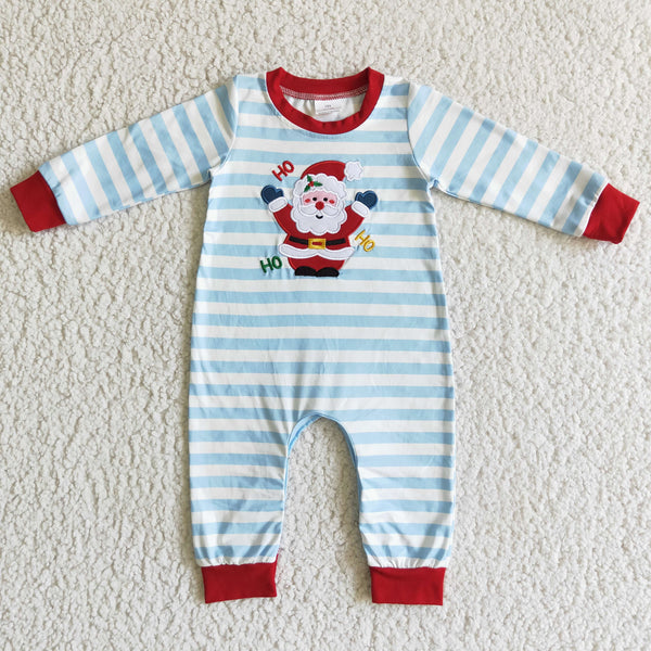 LR0121 baby boy clothes embroidery santa claus christmas romper