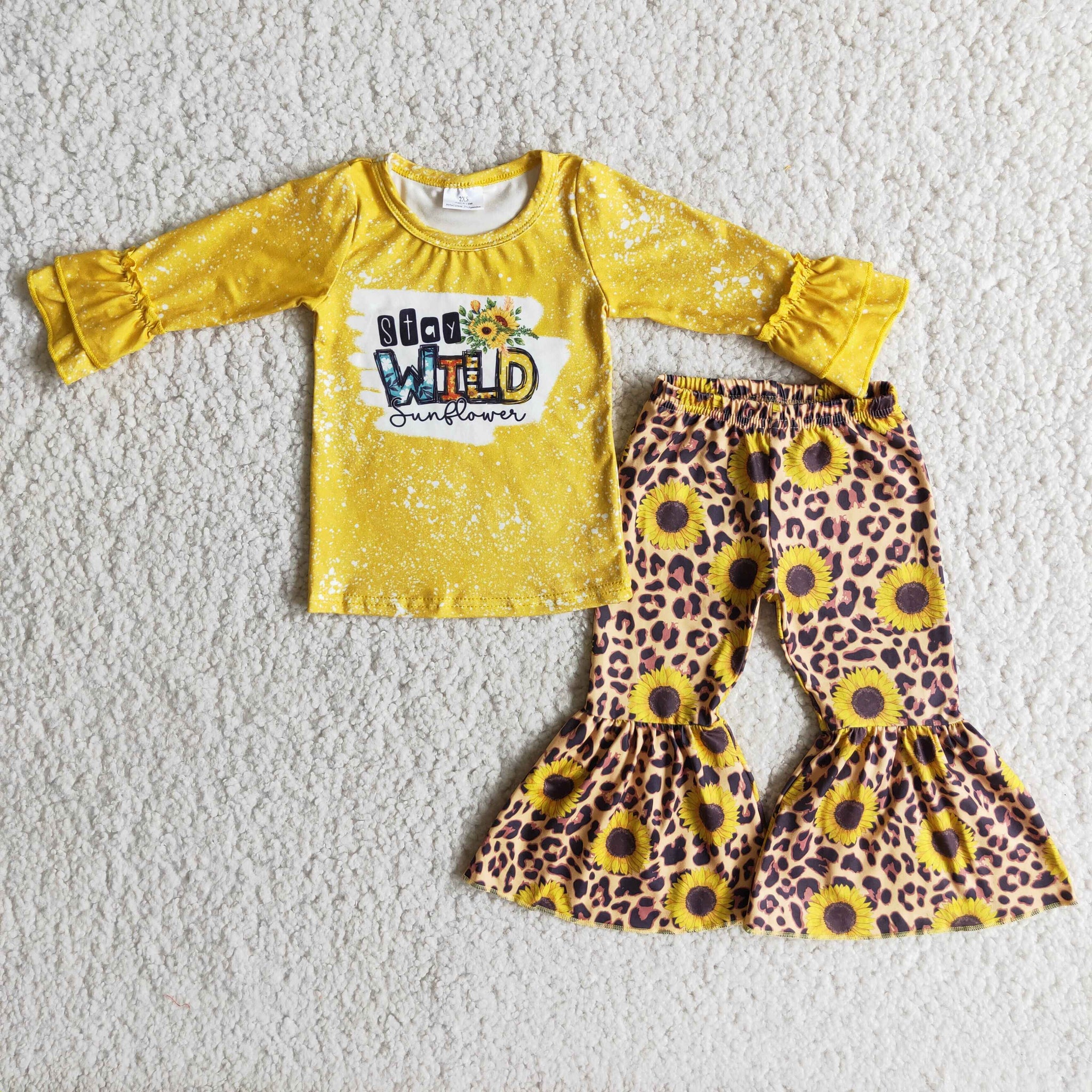 6 A7-19 baby girl clothes yellow wild sunflower winter outfits