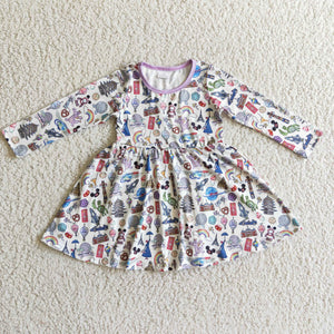 GLD0160 baby girl clothes cartoon winter dress