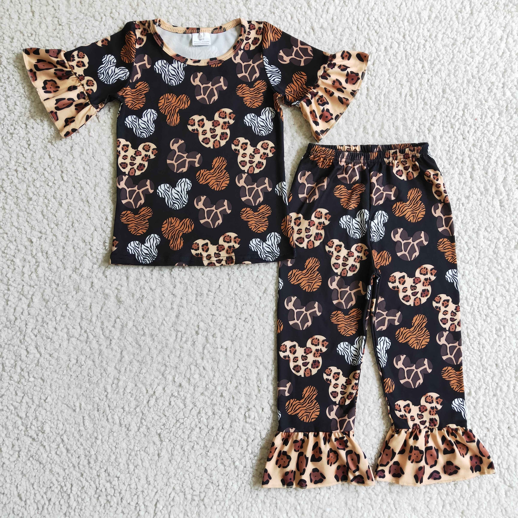 GSPO0229 baby girl clothes cartoon fall spring pajamas set
