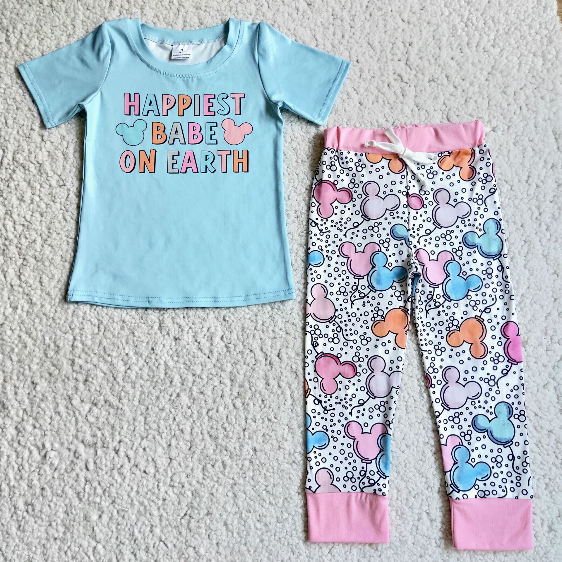 D3-16 girl cartoon blue happiest fall spring set-promotion 2024.1.6