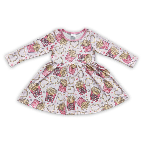 GLD0159 baby girl clothes fires Valentine's Day dress