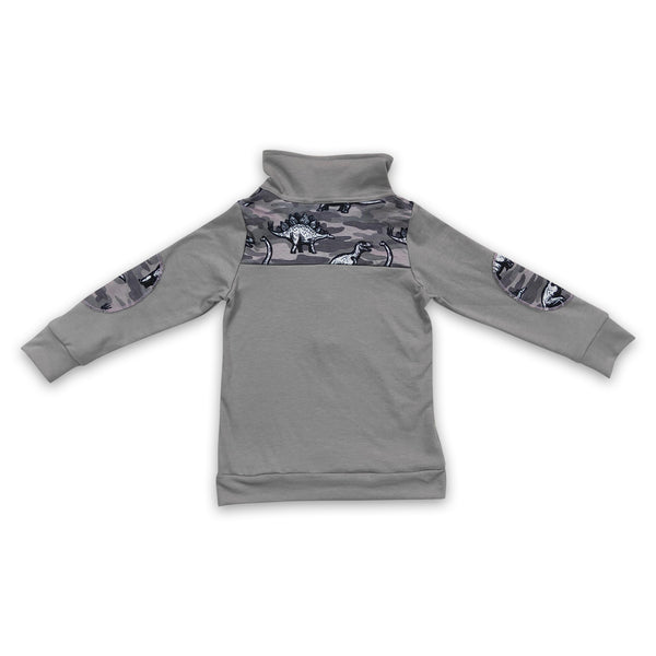 BT0106 baby boy clothes grey zipper winter shirt