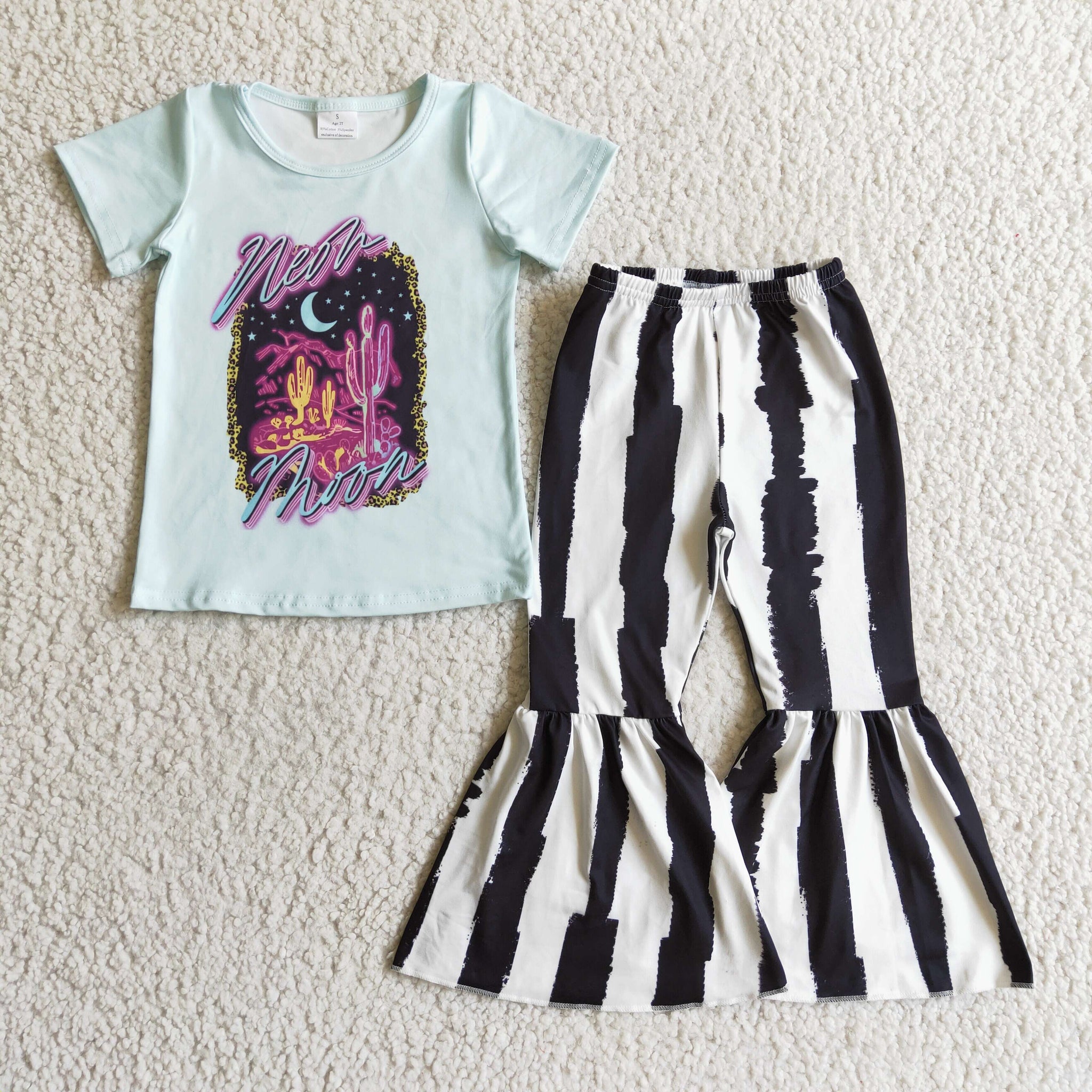 GSPO0213 baby girl clothes fall spring black stripe outfits