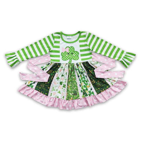 6 A23-11 baby girl clothes St. Patrick's Day green dress