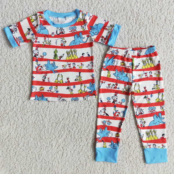 D11-2 toddler boy clothes cartoon short sleeve fall spring outfit