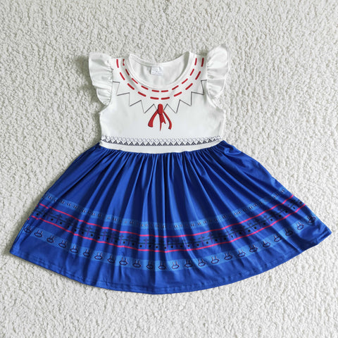 GSD0005 girl clothes summer cartoon blue flutter sleeve dress-promotion 2023.12.16