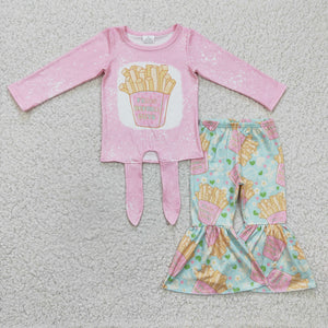 GLP0373 fries baby girl clothes pink winter outfits