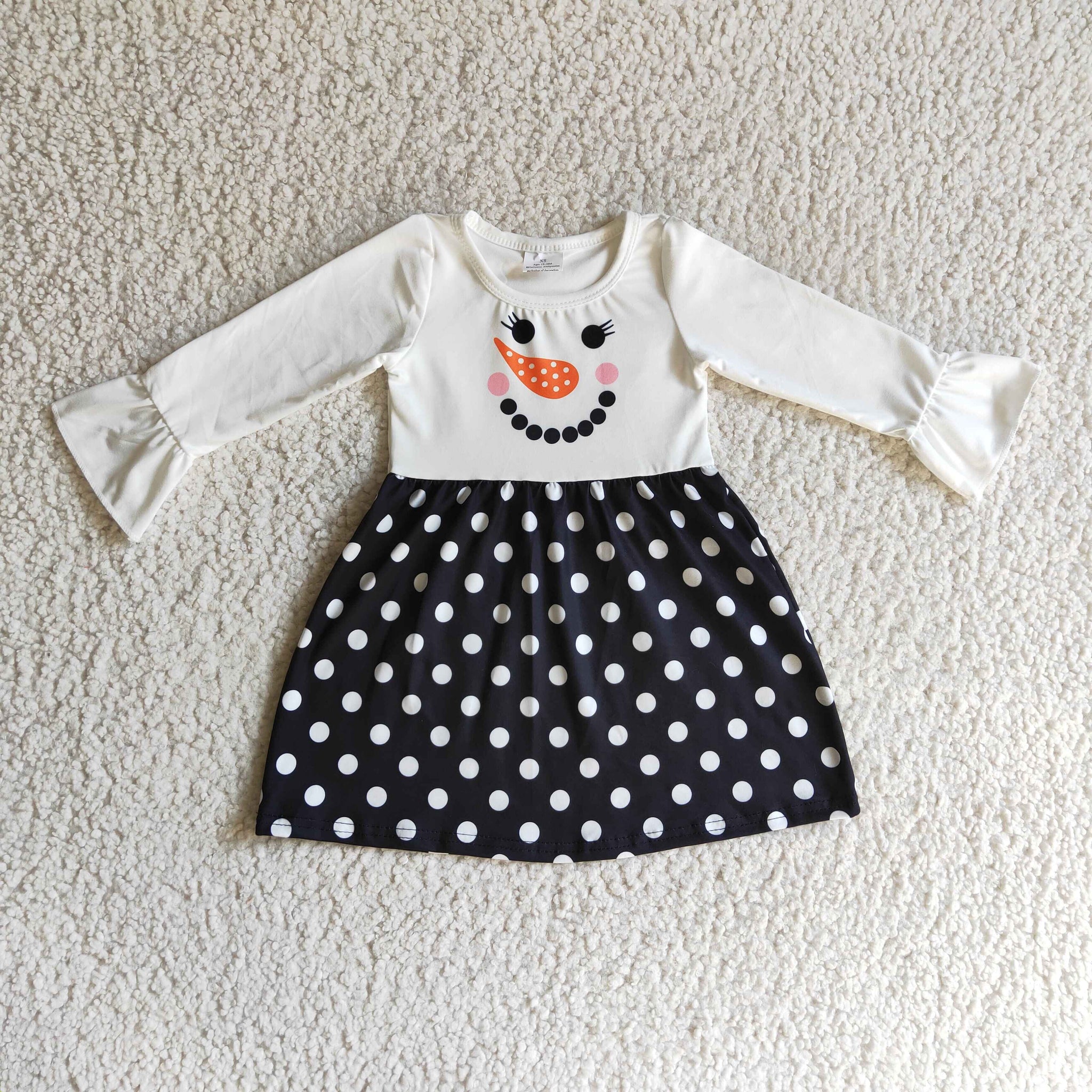 GLD0119 snowman baby girl clothes winter dress