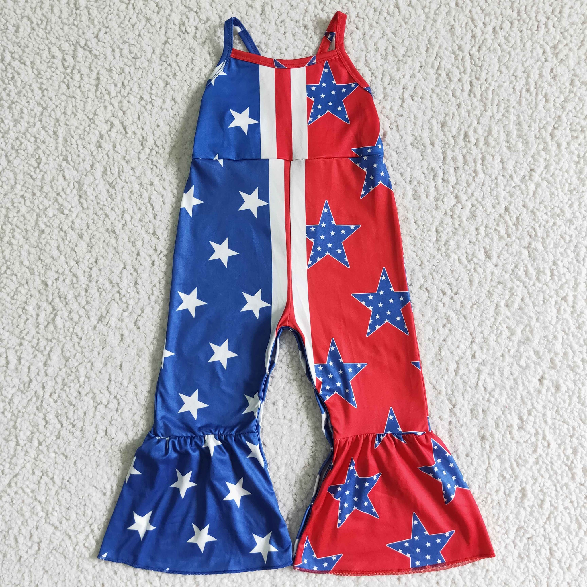 SR0058 baby girl clothes  july 4th jumpsuit patriotic overalls
