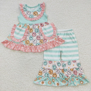 GSPO0503 kids clothes girls smile fall spring outfits