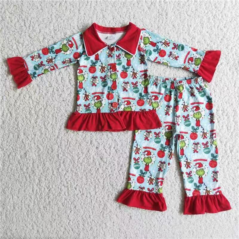 6 B3-24 sleepwear cartoon christmas pajamas set
