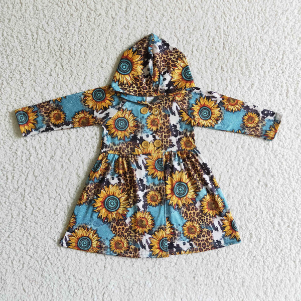 GT0028 baby girl clothes winter jackets girl sunflower coat