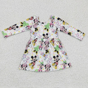 GLD0158 baby girl clothes winter cartoon dress