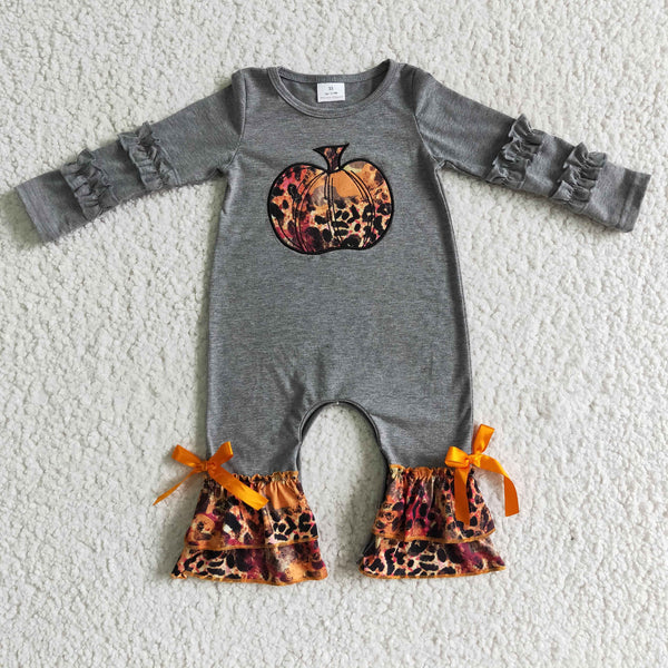 LR0139 girl halloween clothes pumpkin romper
