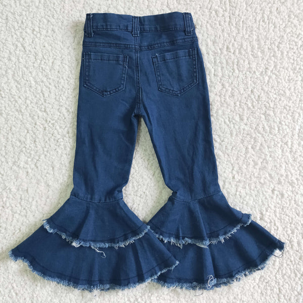P0003 girls pants teenage toddler jeans girls clothing girls bell bottom pants (no belt)