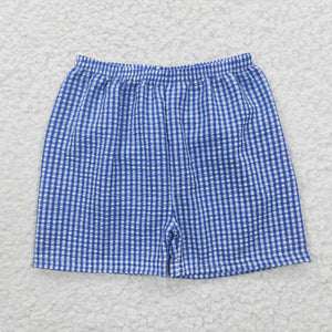 SS0074 toddler boy summer shorts dark blue boy seersucker bottom