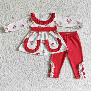 GLP0050 baby girl clothes red santa claus christmas outfits
