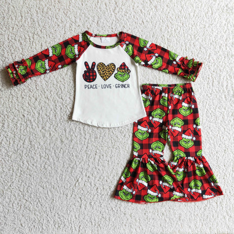6 A10-15 baby girl clothes peace christmas outfits