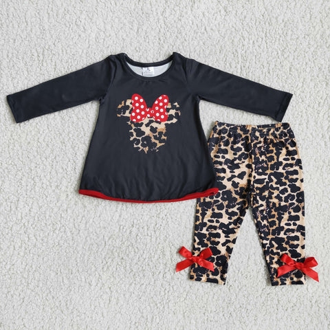 6 A15-17 baby girl clothes black leopard long sleeve outfits-promotion 2023.10.28