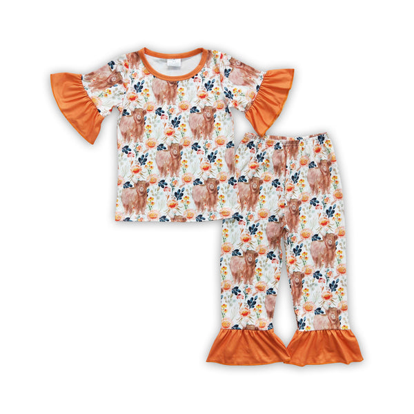 GSPO0222 baby girl clothes cow spring fall outfits
