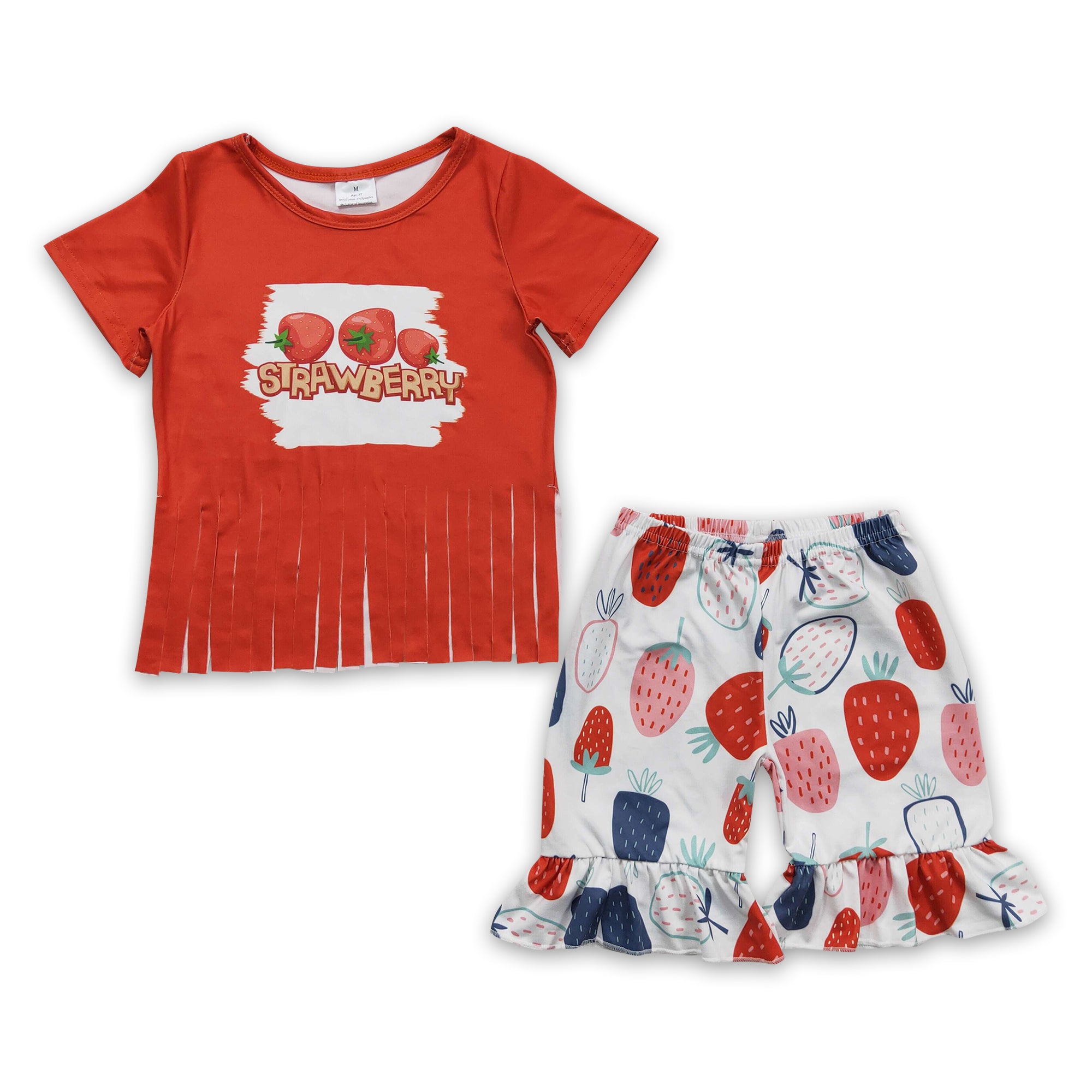 B5-4 promotion baby girl clothes strawberry summer outfits