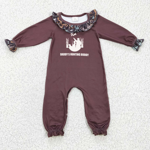 LR0198 baby girl clothes brown winter romper