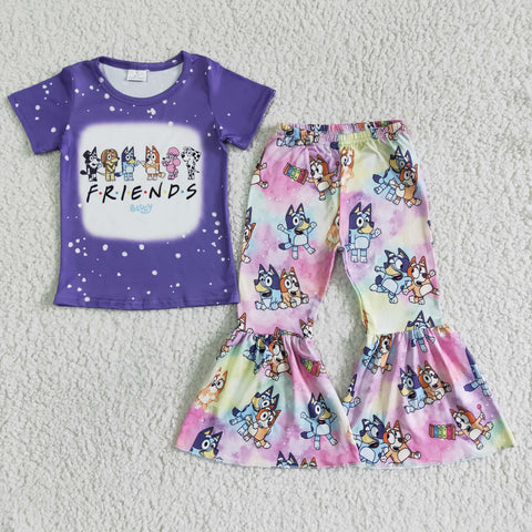 GSPO0059 baby girl clothes cartoon purple outfits