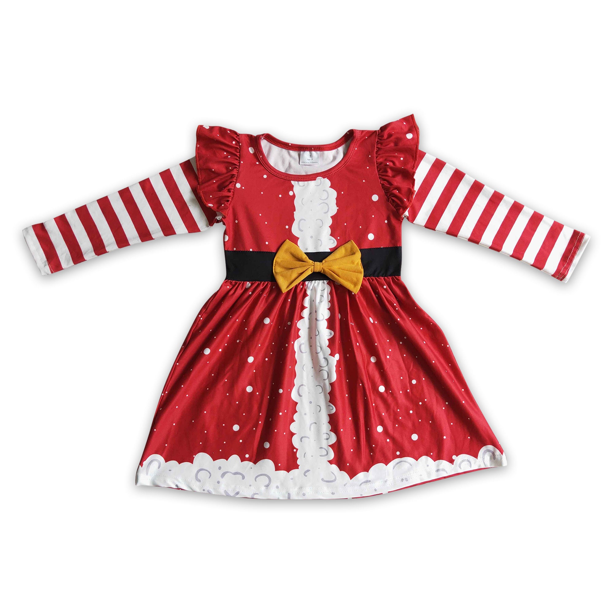 GLD0146 toddler girl dresses red christmas dress