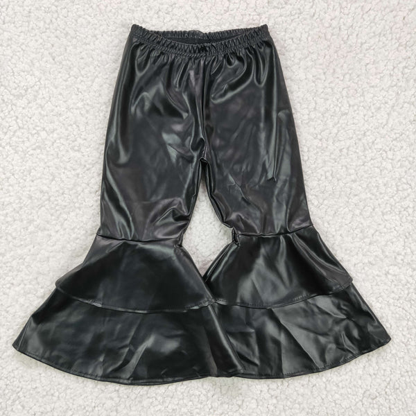 P0034 baby girl clothes girls pants leather pant toddler bell bottoms 2