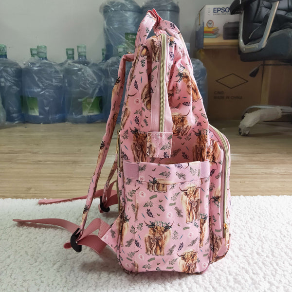 pink cow diaper bag  backpack