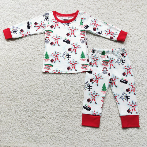 6 C11-16 boy clothes christmas long sleeve winter pajamas set