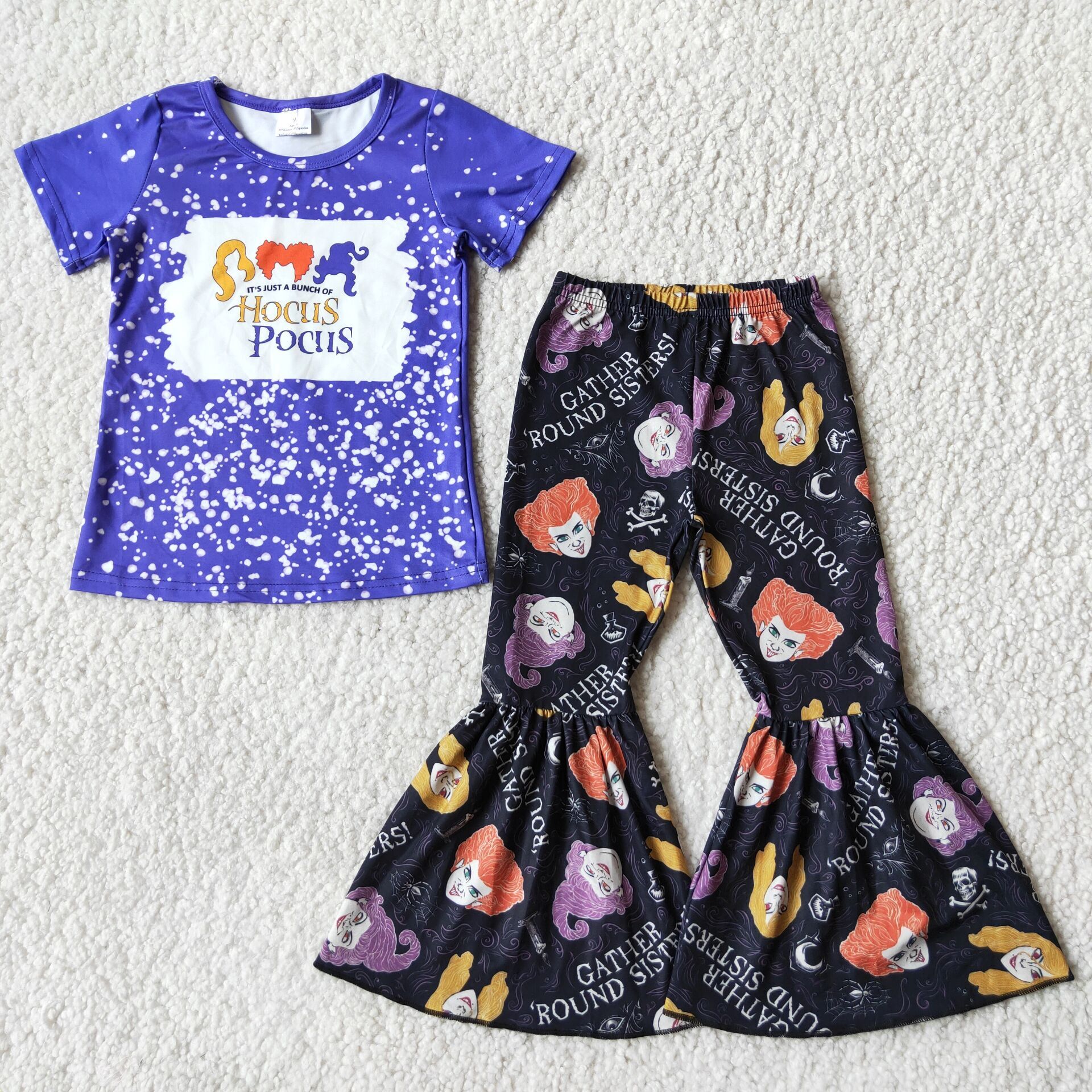 E3-17 purple cartoon witch halloween baby clothes