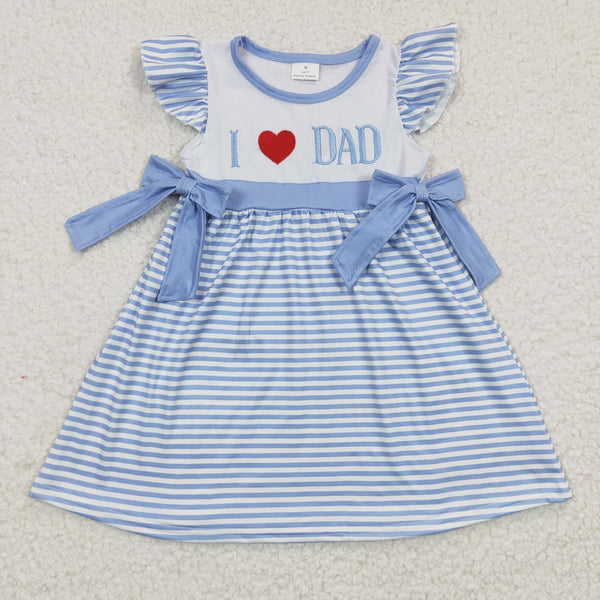 GSD0256 baby girl clothes i love dad father's day dress embroidery dress