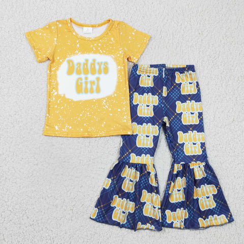 GSPO0357 baby girl clothes yellow daddy's girl fall spring outfits