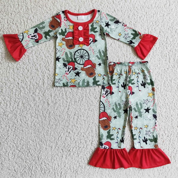 cow christmas sleepwear matching christmas pajamas set