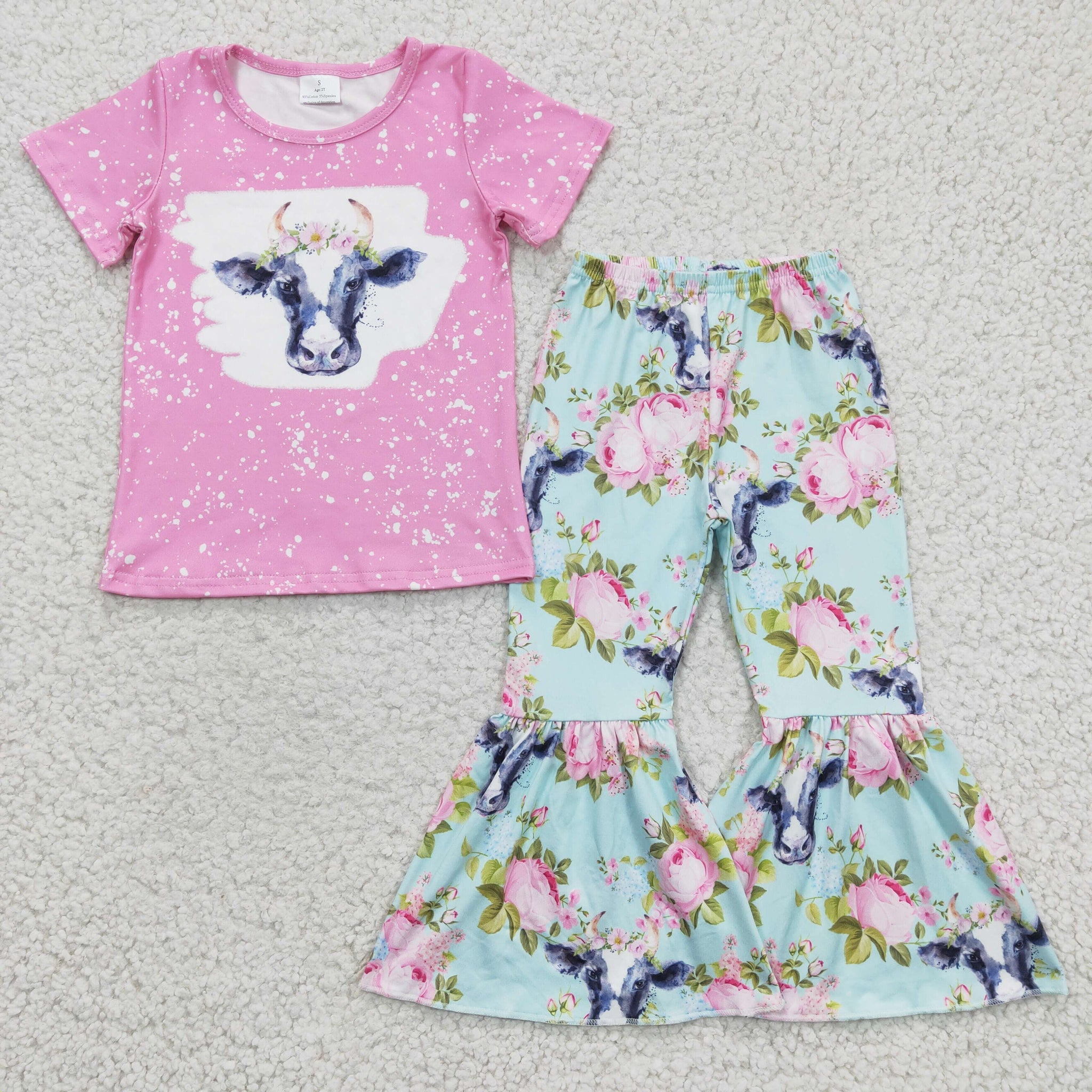 GSPO0395 baby girl clothes cow fall spring outfits