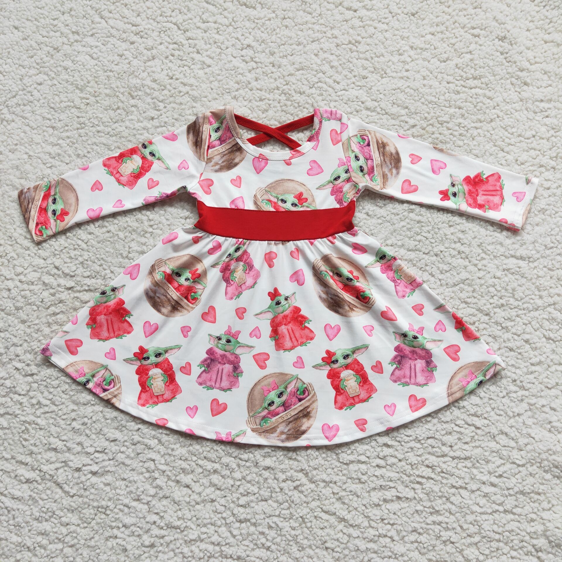 6 A2-4 baby girl clothes girl valentines day dress