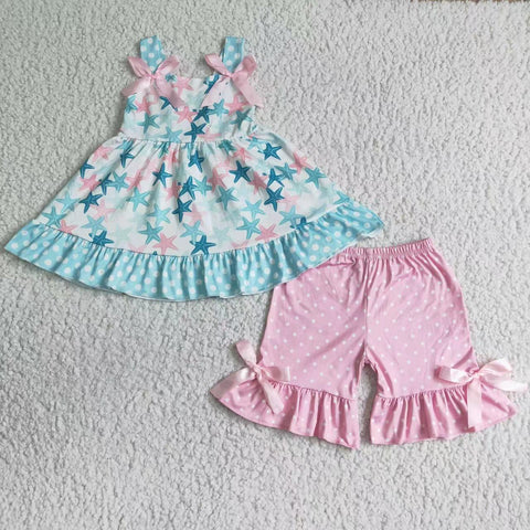 GSSO0058 girl  summer star outfits girl summer clothing