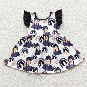 GSD0326 toddler girl clothes twirl cartoon girl summer dress
