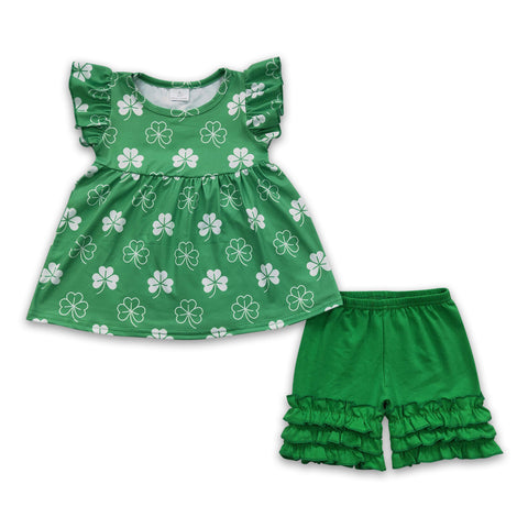 A11-21 St. Patrick's Day clothing set toddler girl clothes