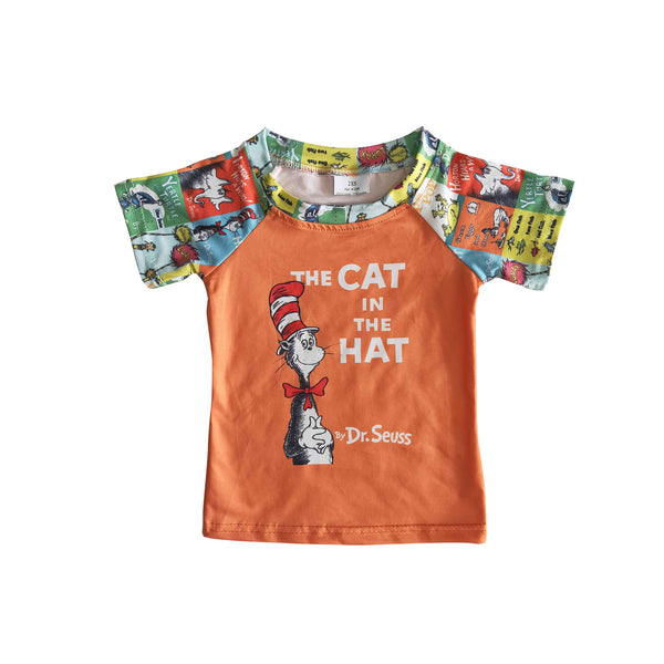 A2-11 baby girl clothes orange cartoon summer tshirt