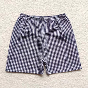 SS0075  toddler boy summer shorts navy boy seersucker bottom