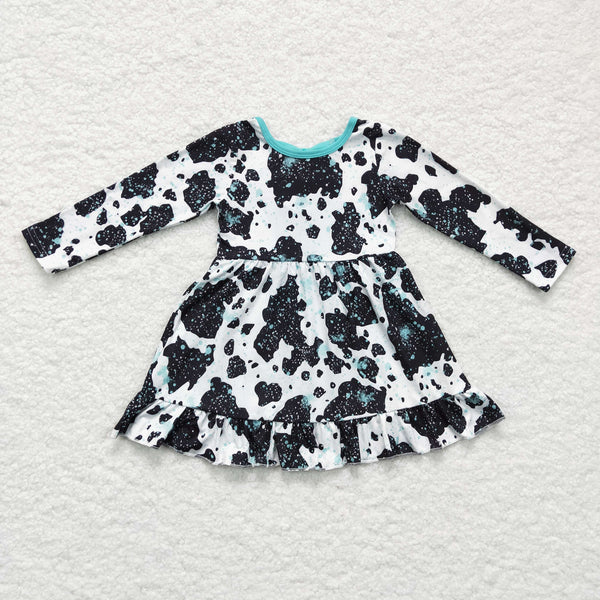 GLD0128 baby girl clothes winter cow dress