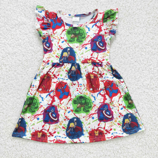 GSD0172 baby girl clothes cartoon pearl summer dress